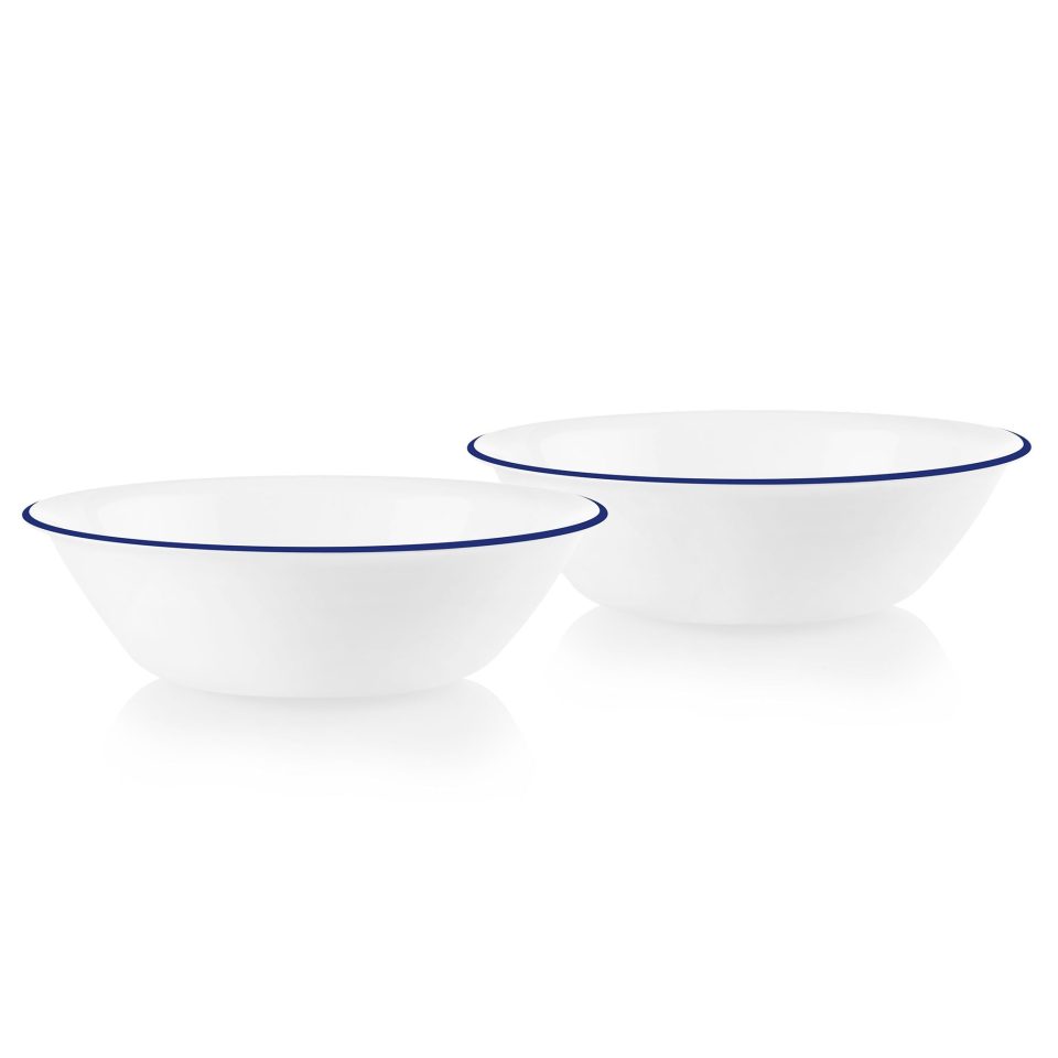 Corelle® Brilliant Blue Banded 2-quart Serving Bowls, 2-pack