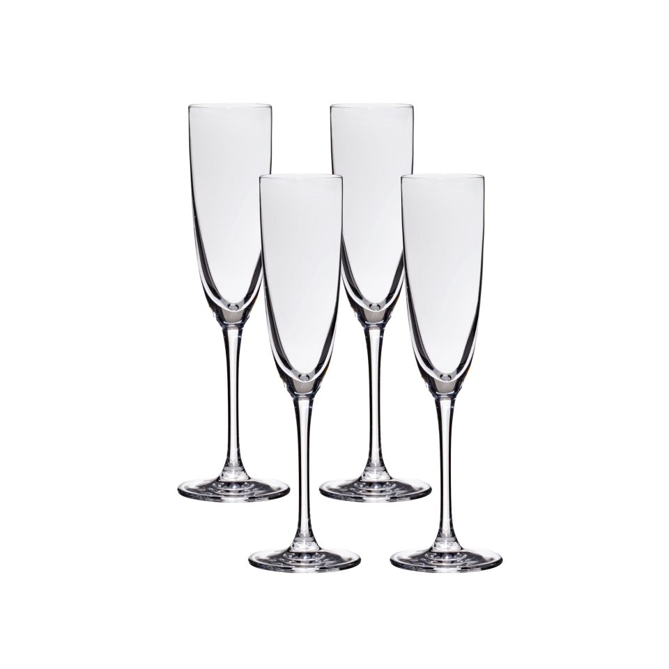 Lucaris Tokyo Temptation Champagne Glasses (4-Pieces), 5-ounce, Dishwasher Safe, Lead-free Crystalline