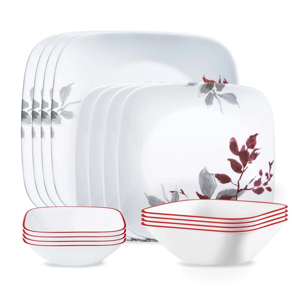 Corelle® Kyoto Leaves 16-piece Dinnerware Set, Service for 4